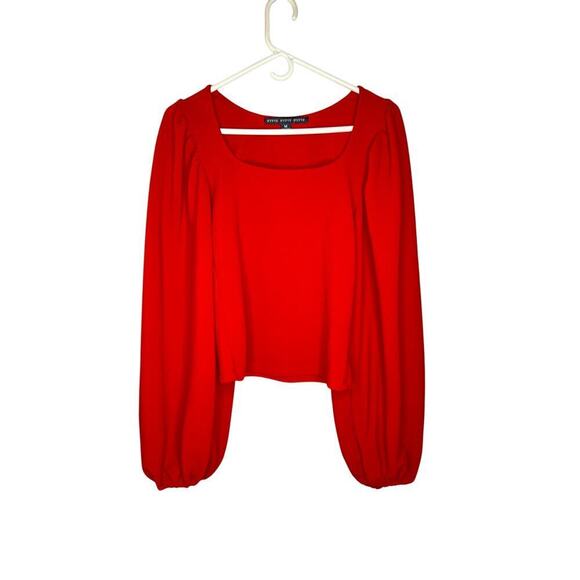 HYFVE Tops - HYFVE HYFVE HYFVE Red Scoop Neck Long Sleeve Blouse – Women’s Medium